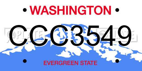 CCC3549 Washington License Plate