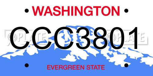 CCC3801 Washington License Plate