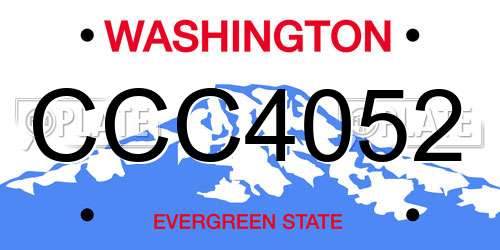 CCC4052 Washington License Plate