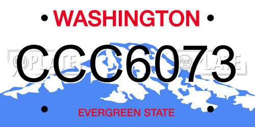 CCC6073 Washington License Plate
