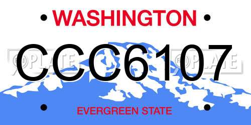 CCC6107 Washington License Plate