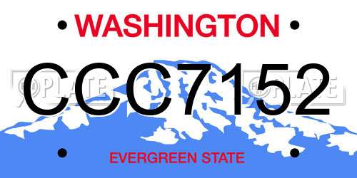CCC7152 Washington License Plate