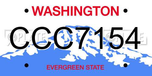 CCC7154 Washington License Plate