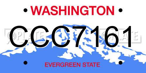 CCC7161 Washington License Plate