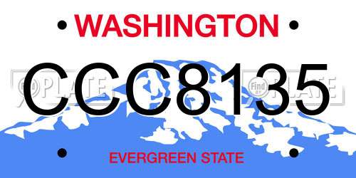 CCC8135 Washington License Plate