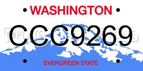 CCC9269 Washington License Plate