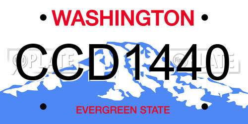 CCD1440 Washington License Plate