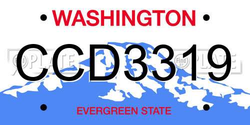 CCD3319 Washington License Plate