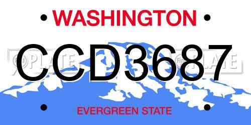 CCD3687 Washington License Plate