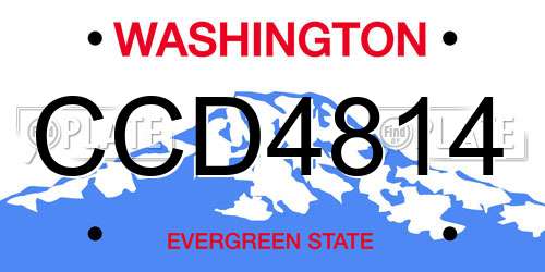 CCD4814 Washington License Plate