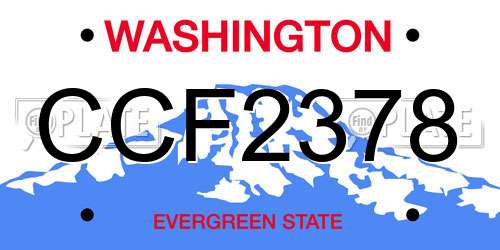 CCF2378 Washington License Plate