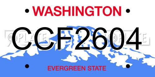 CCF2604 Washington License Plate