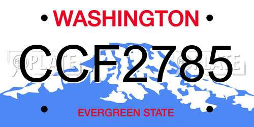 CCF2785 Washington License Plate