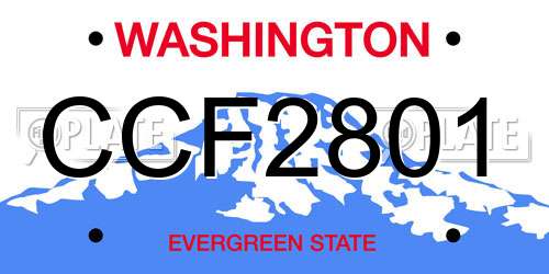CCF2801 Washington License Plate