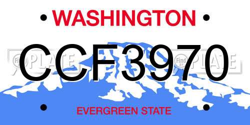 CCF3970 Washington License Plate