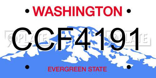 CCF4191 Washington License Plate