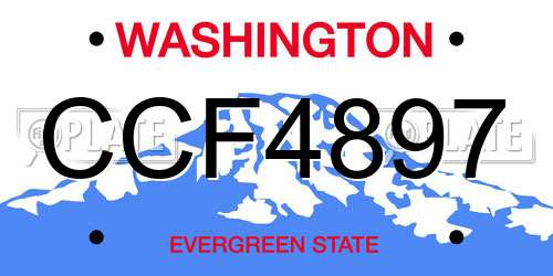 CCF4897 Washington License Plate