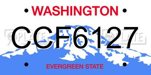 CCF6127 Washington License Plate