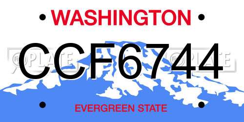 CCF6744 Washington License Plate