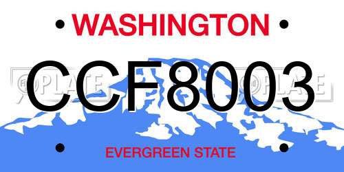 CCF8003 Washington License Plate