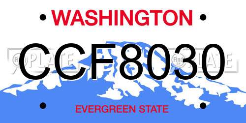 CCF8030 Washington License Plate