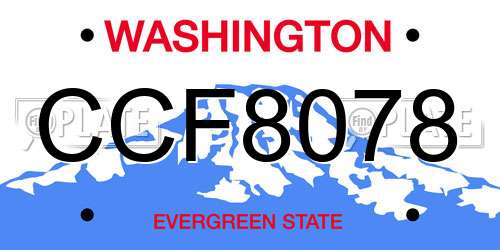 CCF8078 Washington License Plate
