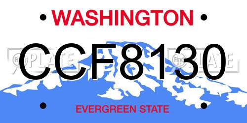 CCF8130 Washington License Plate