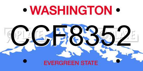 CCF8352 Washington License Plate