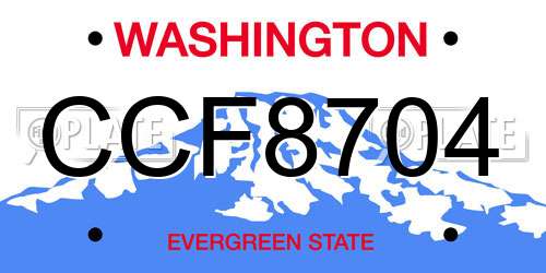 CCF8704 Washington License Plate