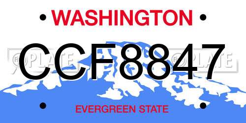 CCF8847 Washington License Plate