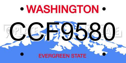 CCF9580 Washington License Plate