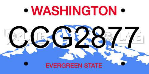 CCG2877 Washington License Plate
