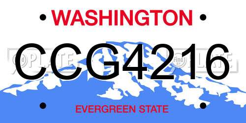 CCG4216 Washington License Plate