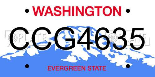 CCG4635 Washington License Plate
