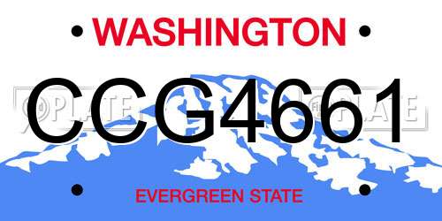 CCG4661 Washington License Plate