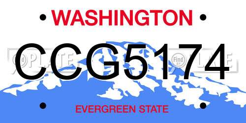 CCG5174 Washington License Plate