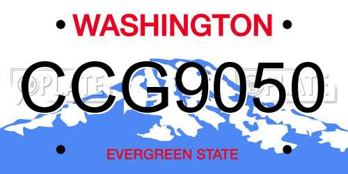 CCG9050 Washington License Plate