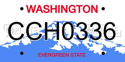 CCH0336 Washington License Plate