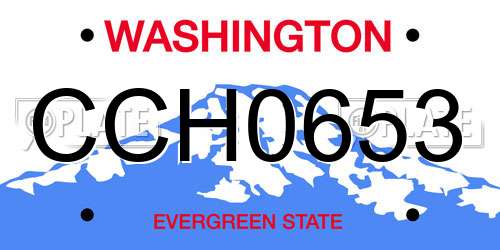 CCH0653 Washington License Plate