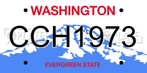 CCH1973 Washington License Plate