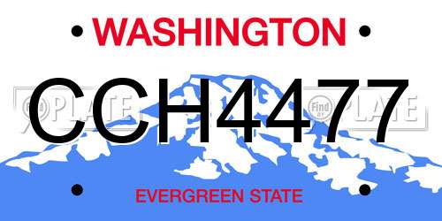 CCH4477 Washington License Plate