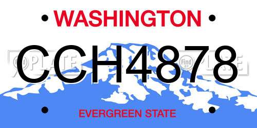 CCH4878 Washington License Plate