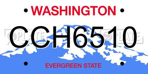 CCH6510 Washington License Plate