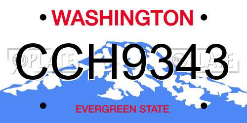 CCH9343 Washington License Plate