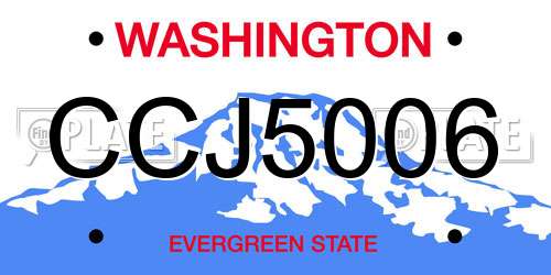 CCJ5006 Washington License Plate