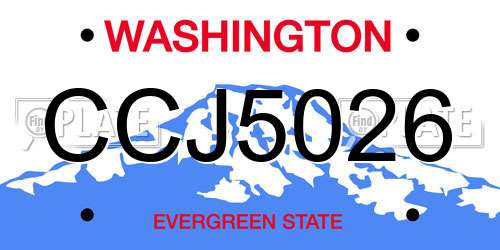 CCJ5026 Washington License Plate