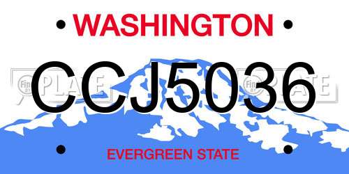 CCJ5036 Washington License Plate
