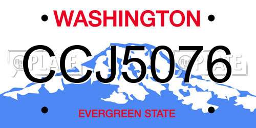 CCJ5076 Washington License Plate