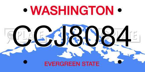 CCJ8084 Washington License Plate