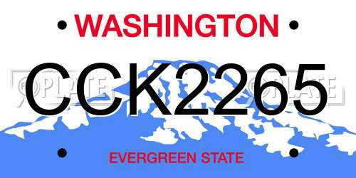 CCK2265 Washington License Plate